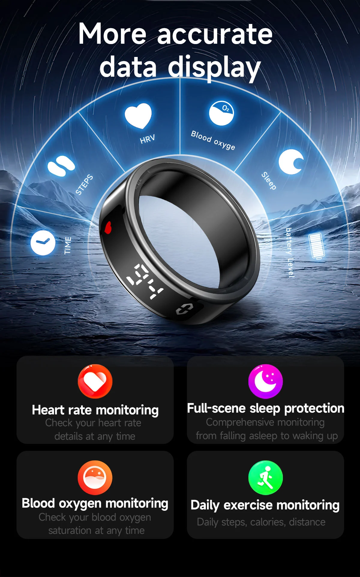 Waterproof Health Smart Ring Performance