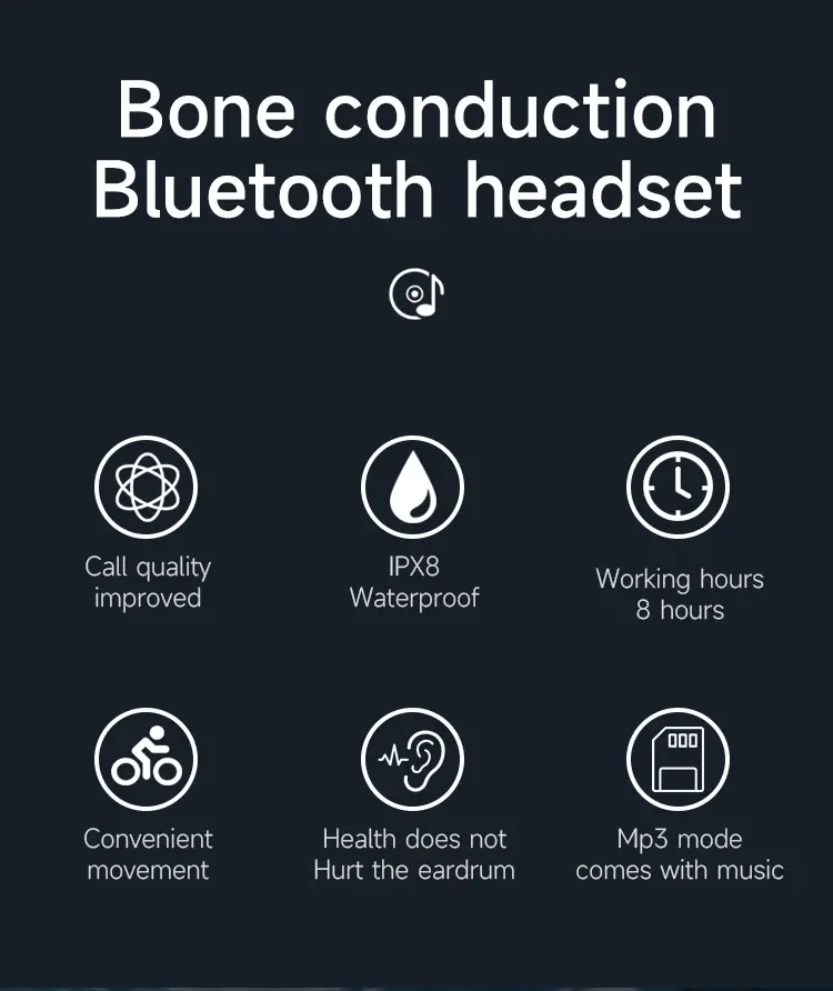 Open Ear Sports Headset Bone Conduction performance Open Ear Sports Headset Bone Conduction performance