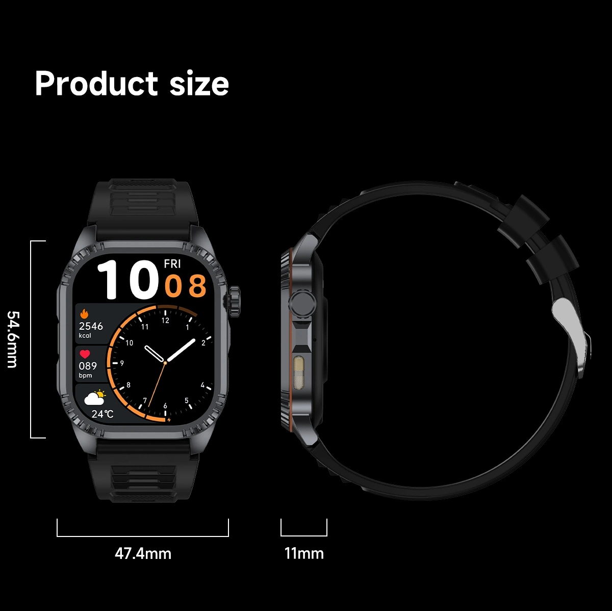 Aluminum Smartwatch size Aluminum Smartwatch size