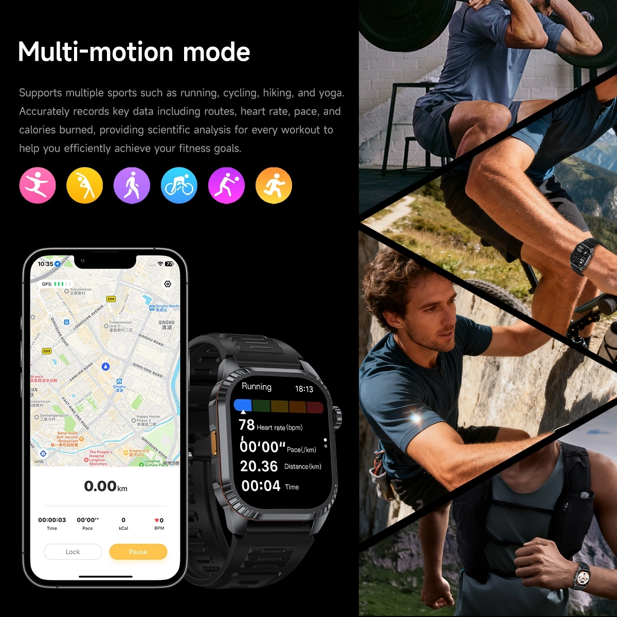 Aluminum Smartwatch function and scene