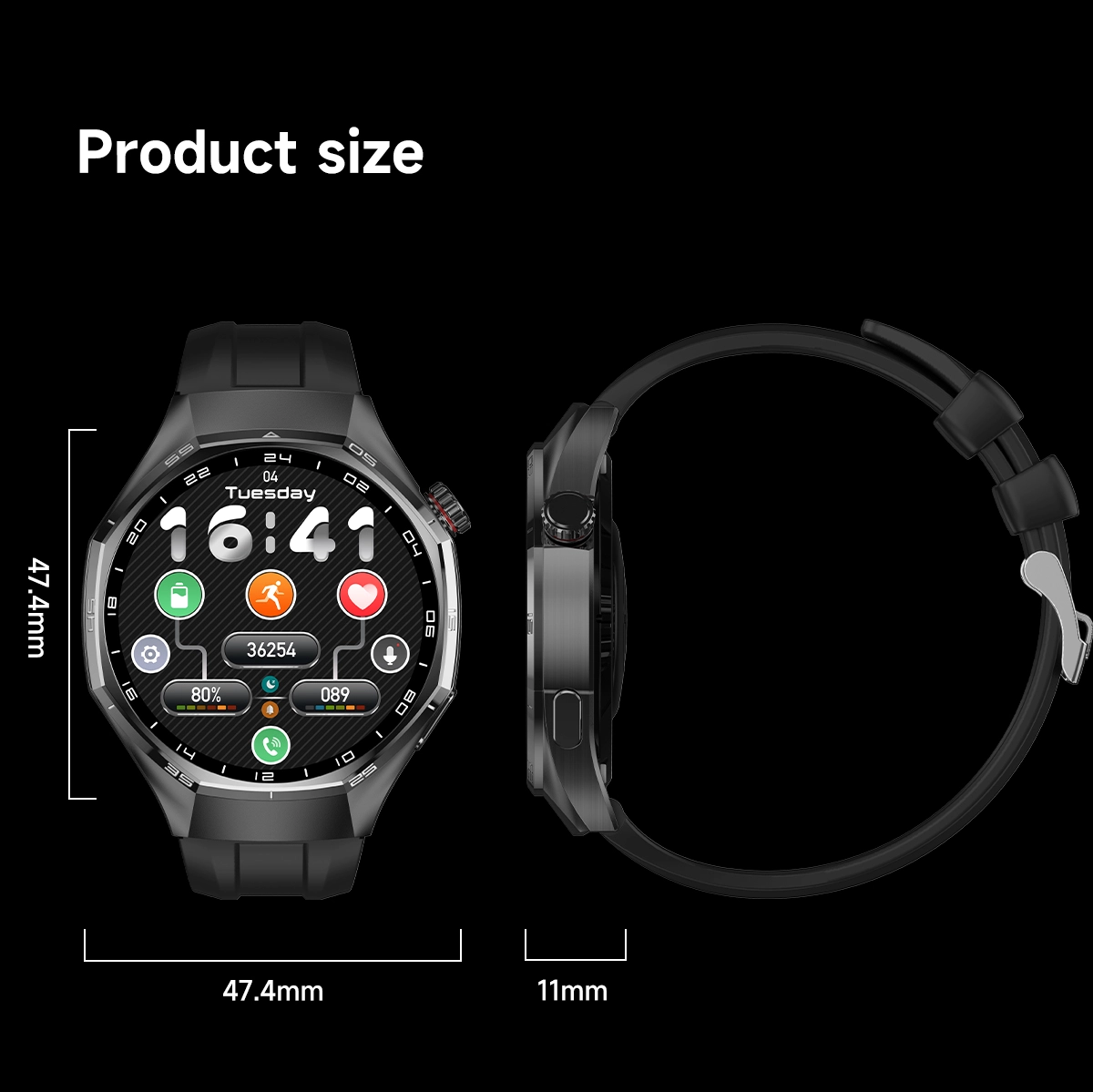 Titanium eSIM Smartwatch size