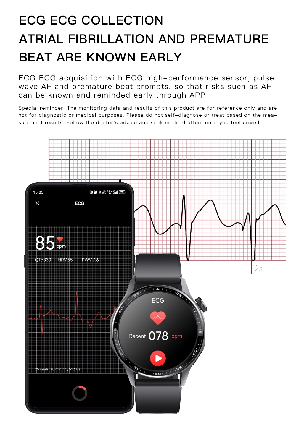 ECG Spo2 Smartwatch function ECG Spo2 Smartwatch function