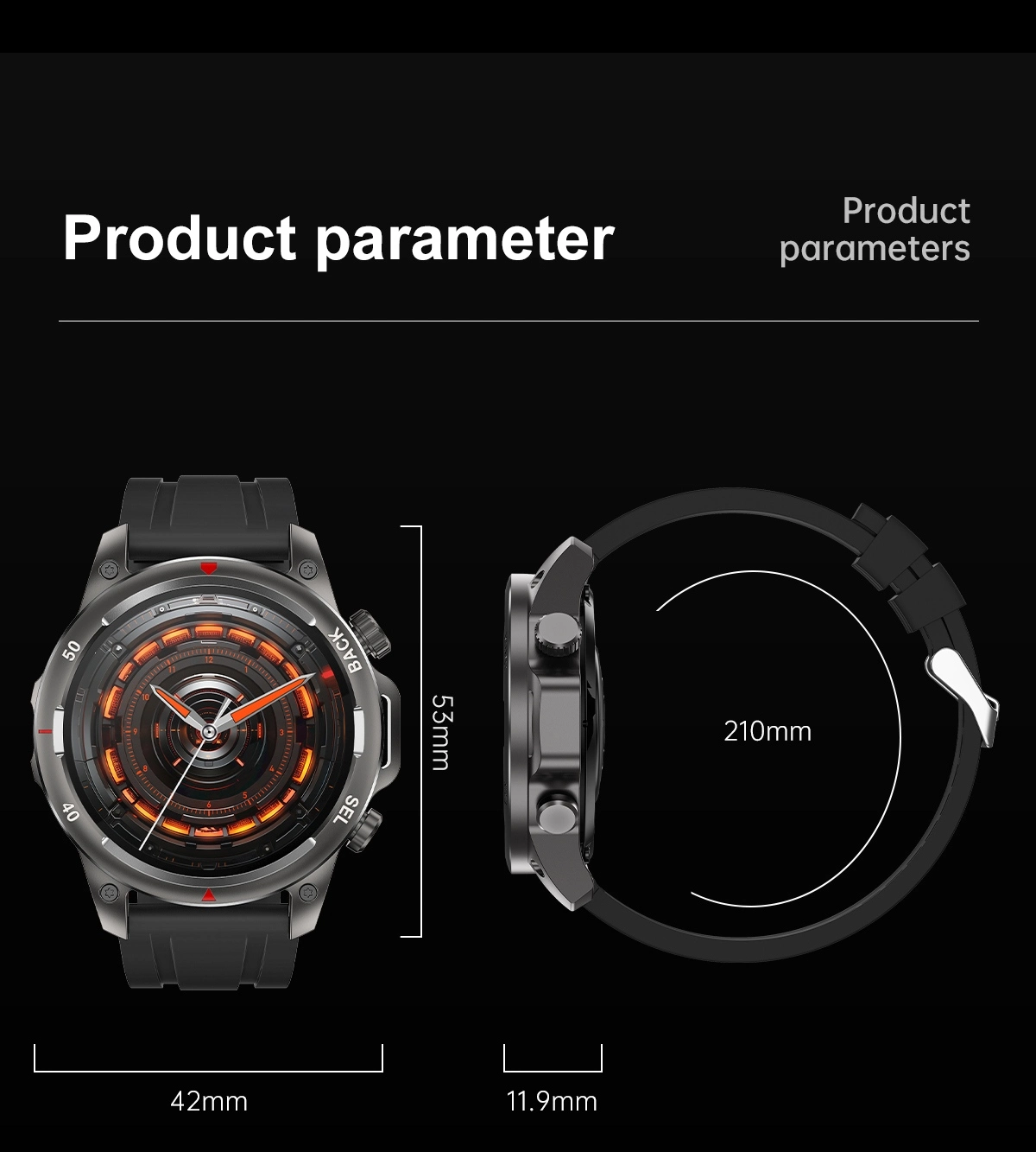 Voice Call Smartwatch size