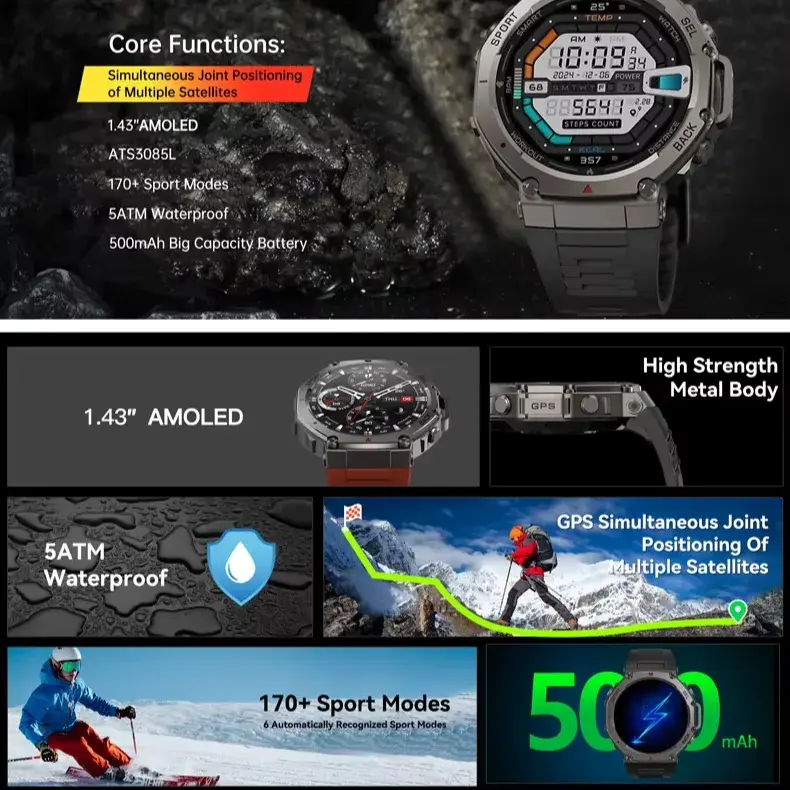 AMOLED GPS Smartwatch function