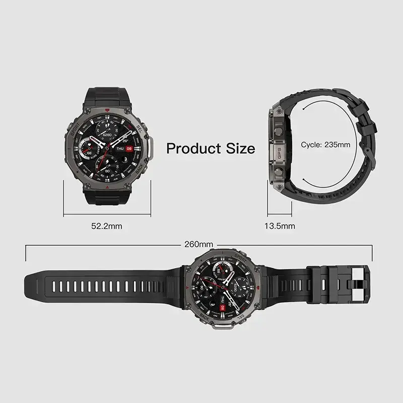 AMOLED GPS Smartwatch size AMOLED GPS Smartwatch size
