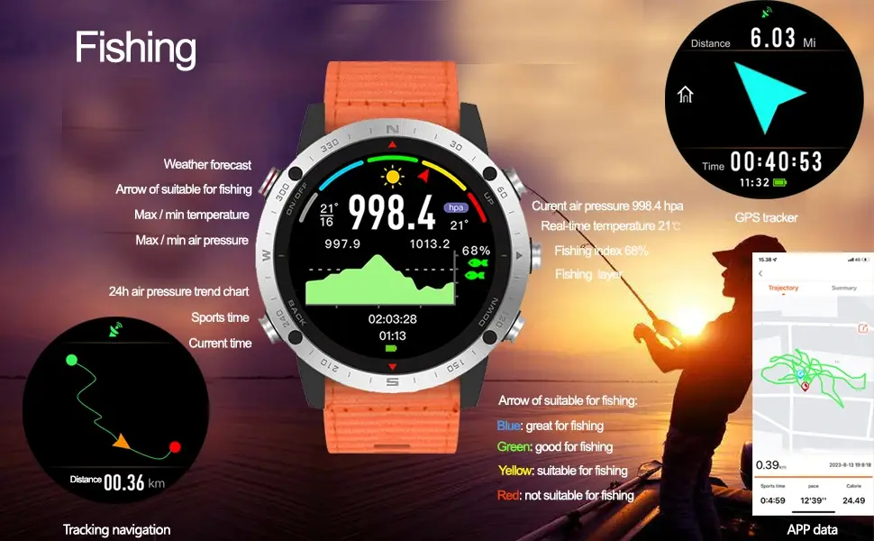 Rugged GPS Compass Smartwatch function Rugged GPS Compass Smartwatch function
