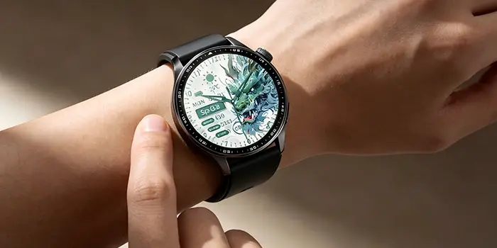 ECG SpO2 smartwatch with heart rate and oxygen monitoring sensors