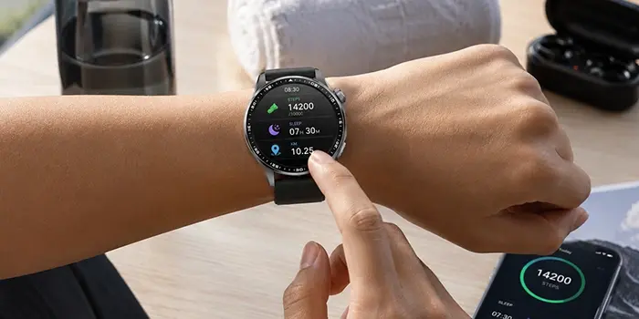 Smartwatch designed for daily health tracking and productivity support