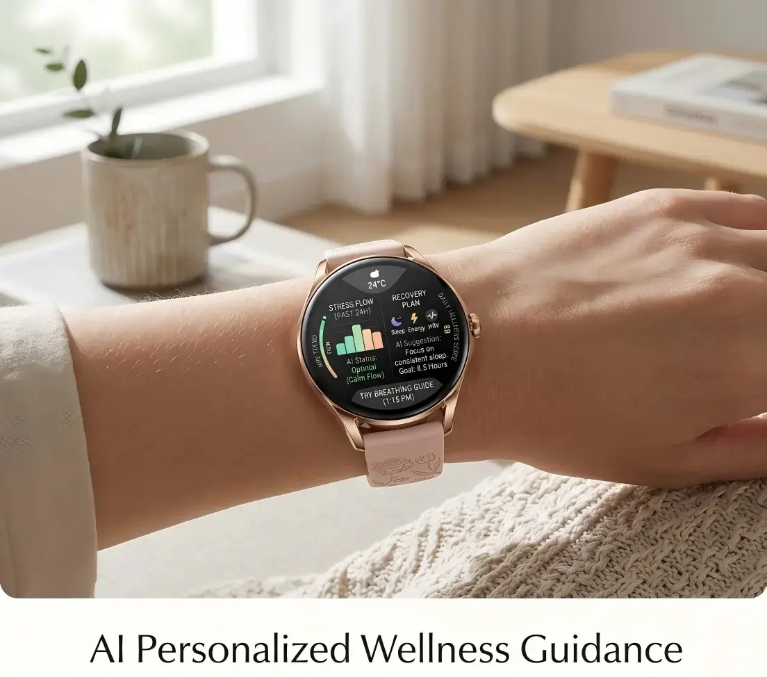 Women’s smartwatch tracking sleep quality and mood trends for mental wellness