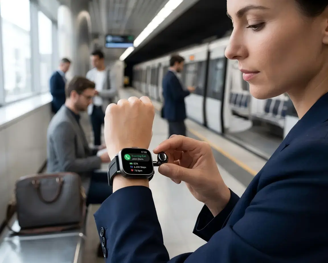 Smartwatch 2 in 1 helping with private calls and work efficiency Smartwatch 2 in 1 helping with private calls and work efficiency