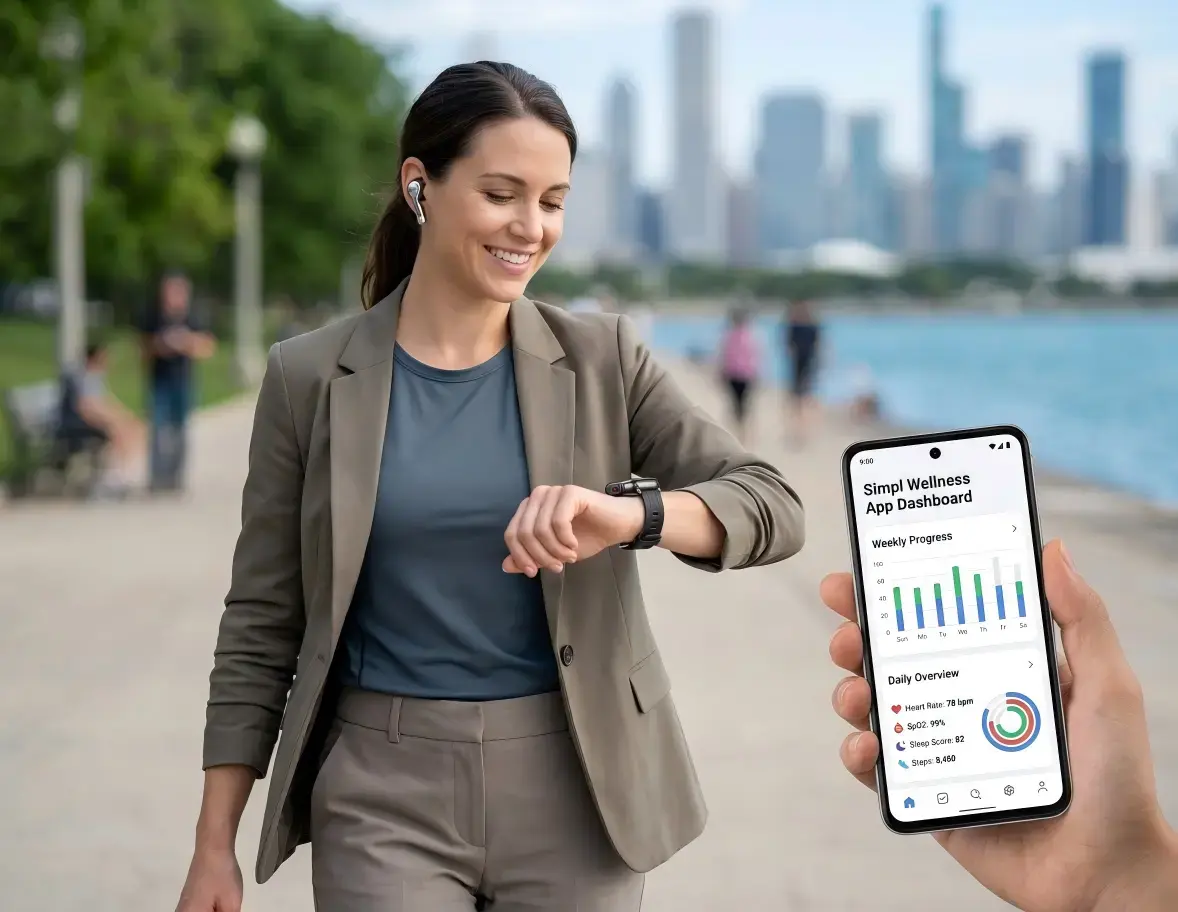 Smartwatch 2 in 1 tracking health and simplifying daily use