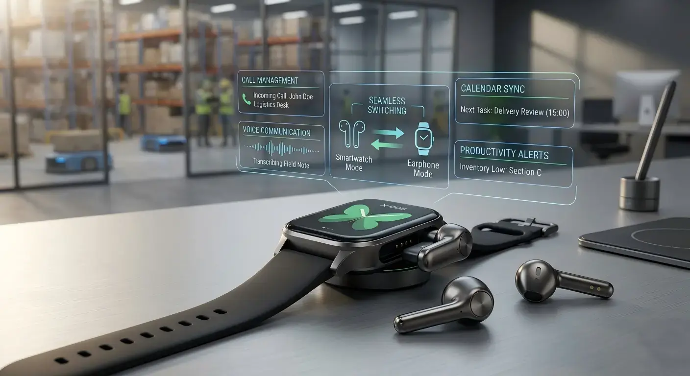 smartwatch 2 in 1 used for logistics communication and calls