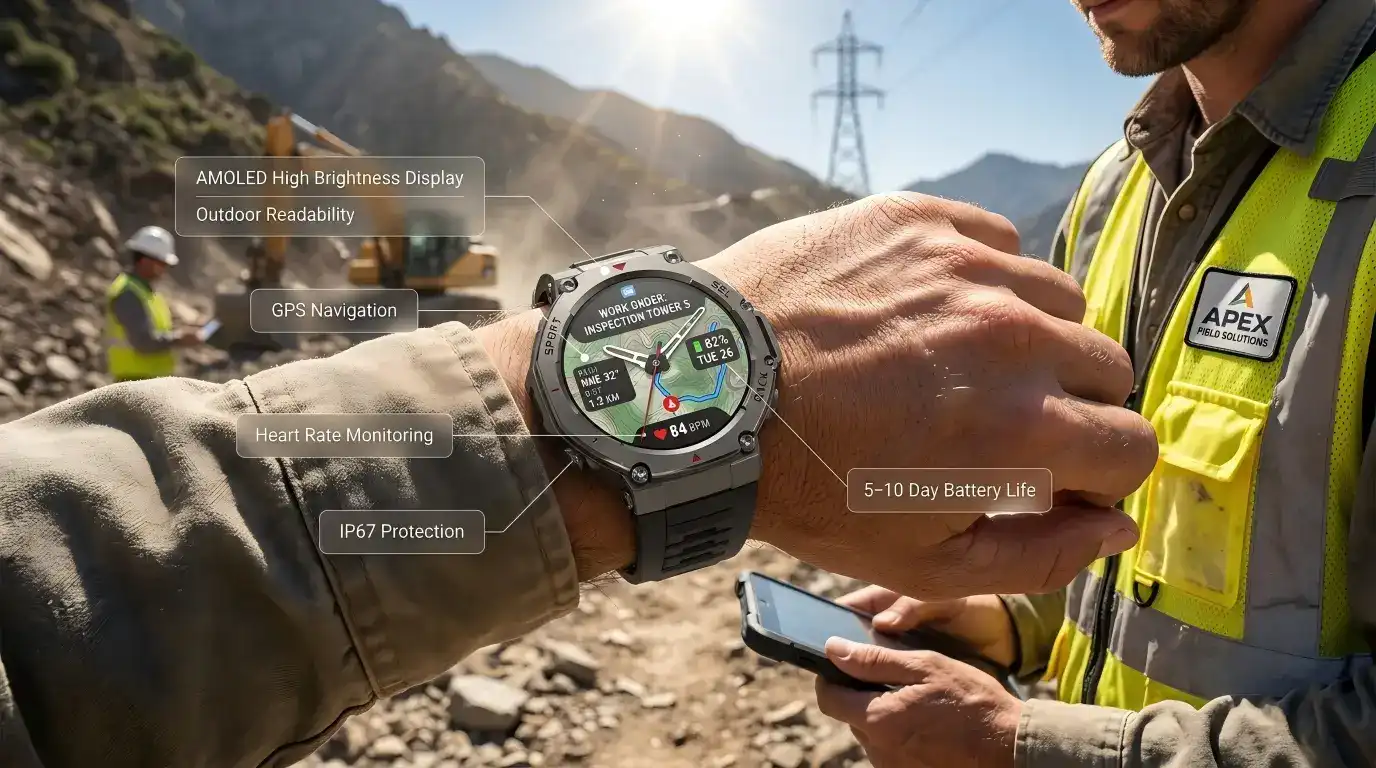 AMOLED GPS smartwatch supporting long outdoor use. AMOLED GPS smartwatch supporting long outdoor use.