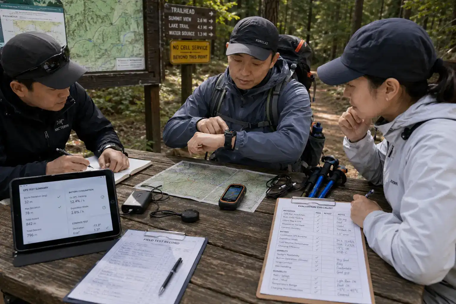 GPS hiking watch battery and navigation testing. GPS hiking watch battery and navigation testing.