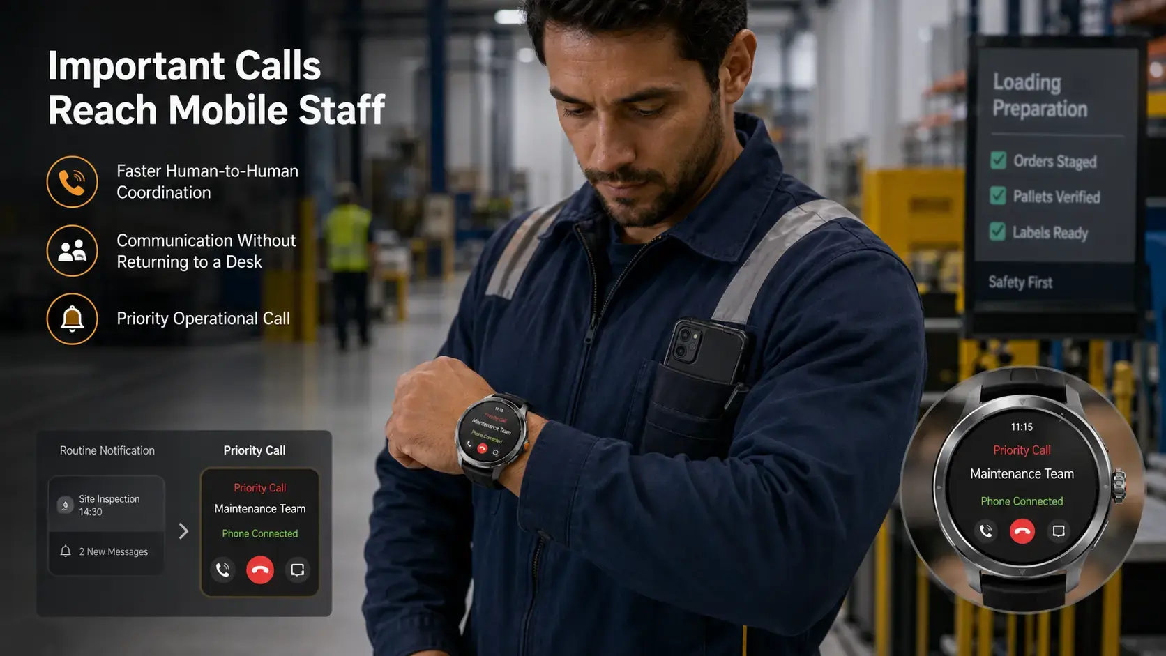 Voice Call Watch used in warehouse, field service and supervision. Voice Call Watch used in warehouse, field service and supervision.