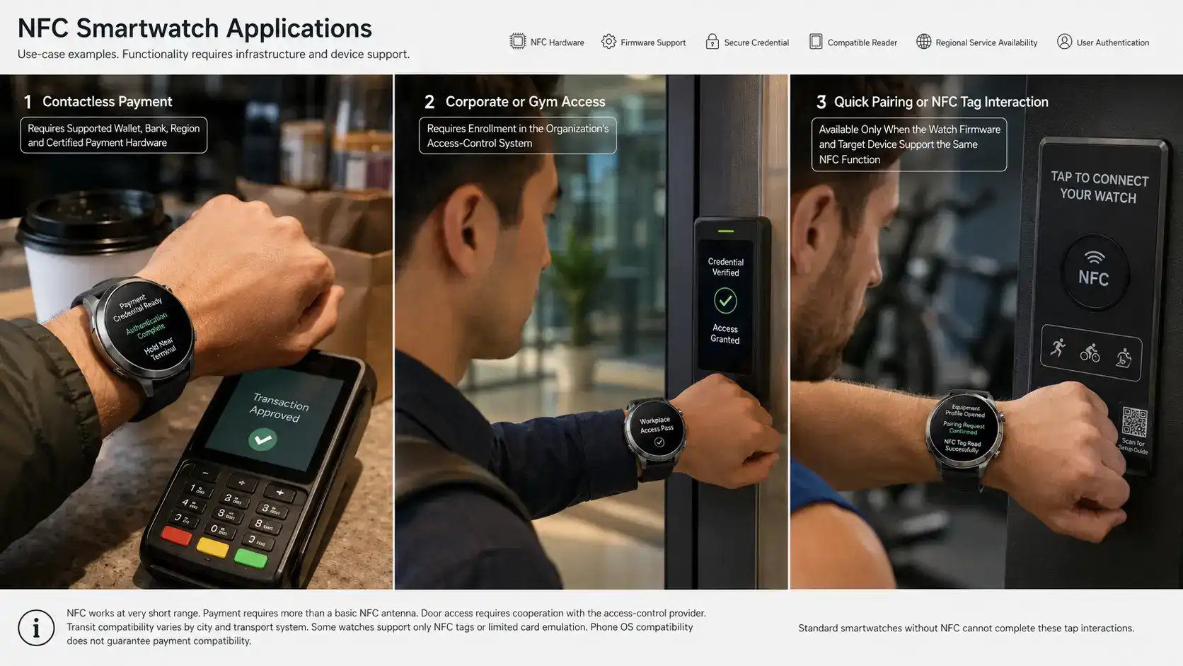 NFC smartwatch used for tap-based services.