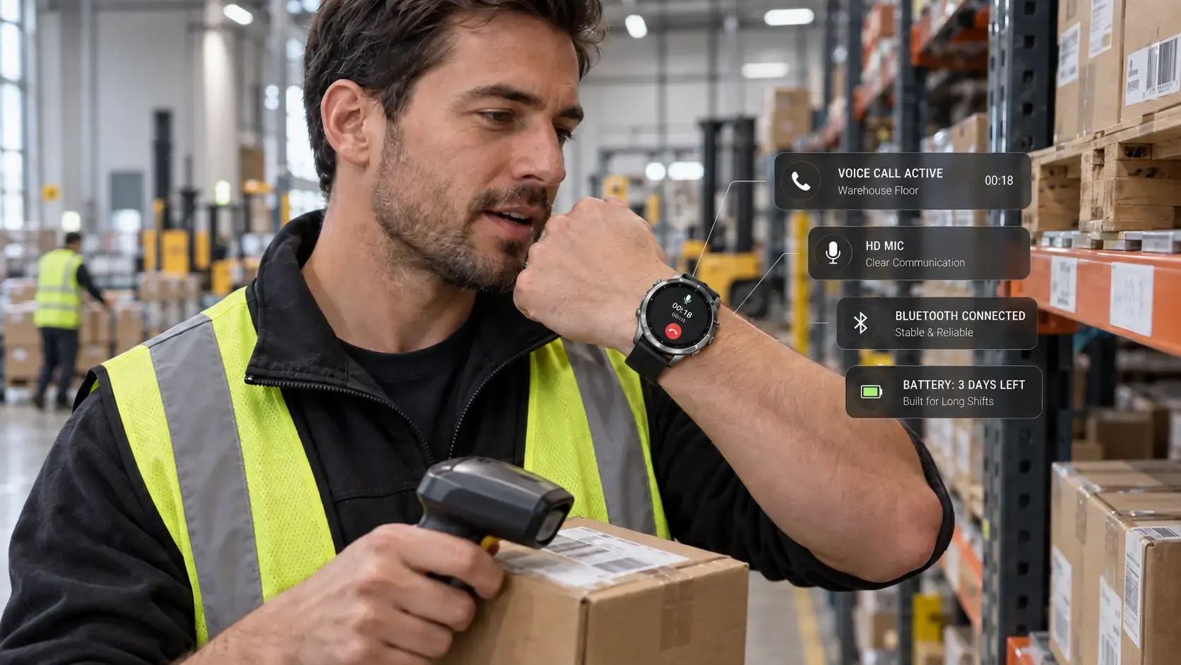 Voice call watch supporting field worker communication Voice call watch supporting field worker communication