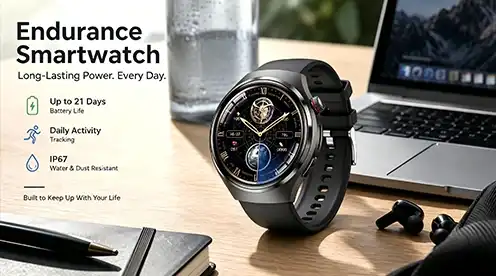 Endurance Smartwatch for Long-Lasting Power and Daily Tracking